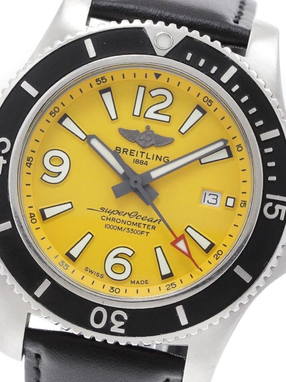 BREITLING Super Ocean A17367 Date yellow Dial Automatic Men's Watch_